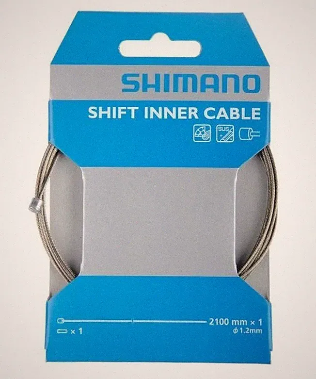 2 pcs / Shimano Stainless Shift Cable Bicycle Deraileur Inner Shifter 2100mm 1.2