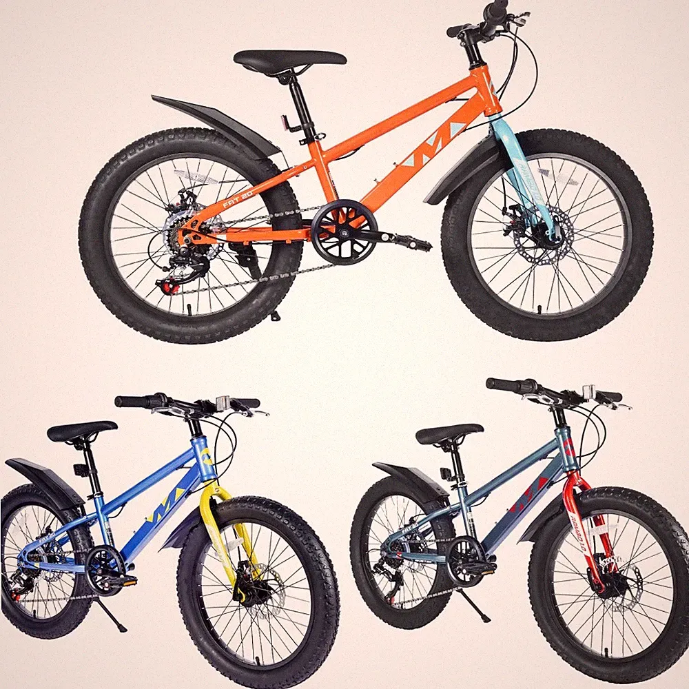 20" Fat Tire Kids Bike Shimano 7-Speed Gears，Disc Brakes，Snow Trails，Boys Girls