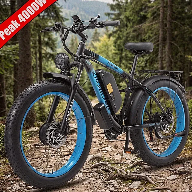 35MPH E-Bike 26" Peak 4000W Dual Motor 48V/23Ah Electric Bike for adults KETELES