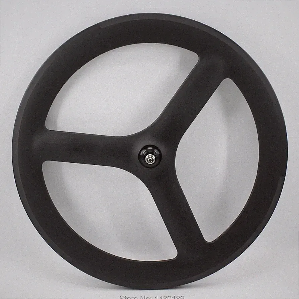 700C Fixed Gear Track Road Bicycle 3 Spokes and Tubular Carbon Integrated Wheels
