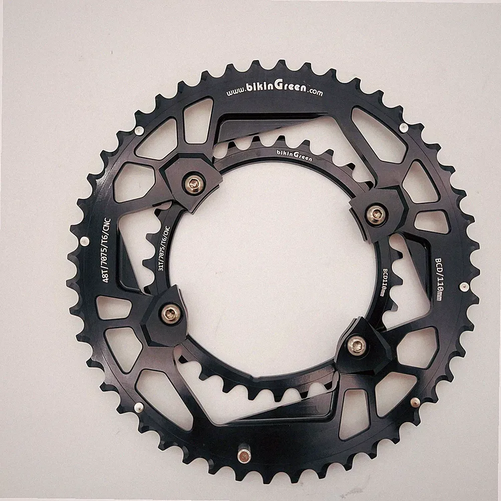 bikinGreen CNC Chainring V3 48/31T For Shimano 4 Arm 9-12 Sp Road Cyclocross