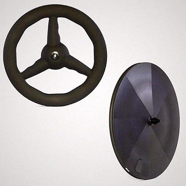Carbon Fiber Track Road Bike Wheelset Front 3 Spoke Rear Disc Wheels 28mm Width