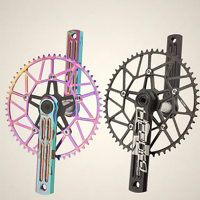Folding Bike Crankset Bicycle Integrated Crank Shaft 130BCD Single Chainring