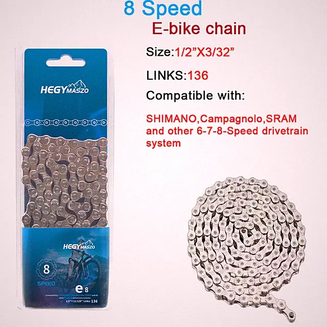 For Shimano e8 MTB Electric Bike Bicycle 6/7/8 Speed 136 Links E-Bike Chain US