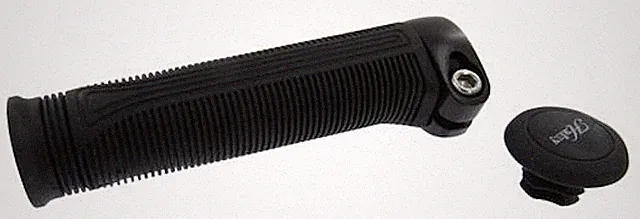 Hafny Ergonomic Lock-On Bike Handlebar Grip Set Black Ribbed HF220~