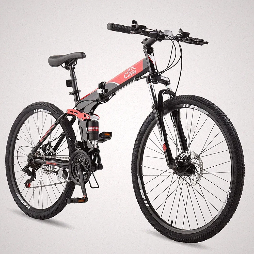 Portable 26" Shimano 21 Speeds MTB Mountain Bike Steel Frame Bicycle Foldable