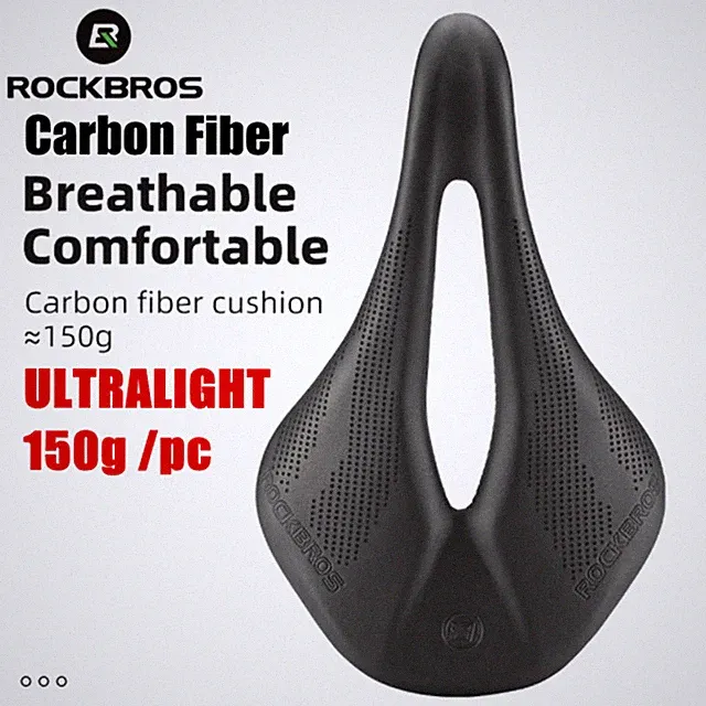 ROCKBROS Bicycle Saddle Ultralight Hollow Racing Seat Carbon Fiber Bike Cushions
