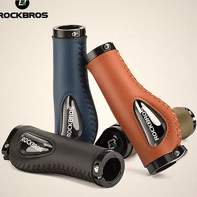 ROCKBROS Cycling Handlebar Grips Bike Double Lock Rubber Grips Anti-skid Soft