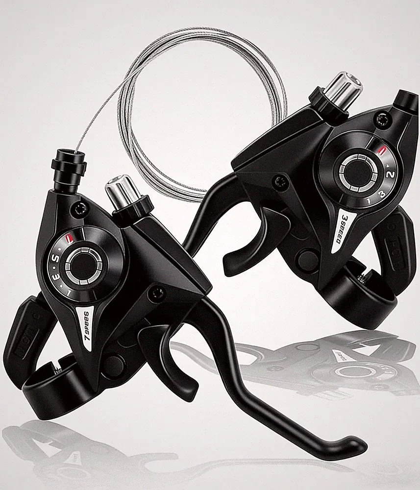 Shimano 3x7 Speed Bike Shifter Brake Levers Combo 21-Speed Integrated Gear