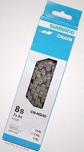 Shimano CN-HG40 6/7/8-Speed 116-Links Chain for 18/21/24-Speed MTB / Road Bike