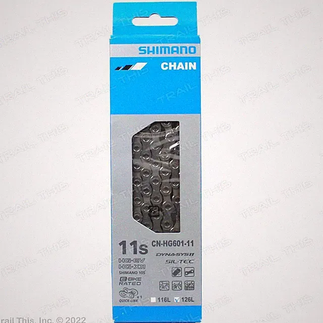 Shimano CN-HG601-11 11-Speed 126L Road MTB Ebike Bike Chain Grey with Quick-Link
