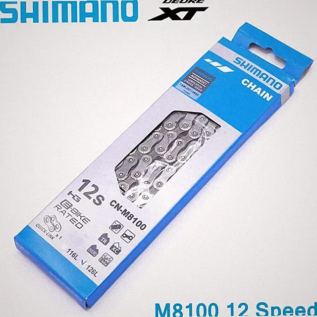 Shimano DEORE XT CN-M8100 12-Speed MTB E-Bike Chain 126 Links Quick Link