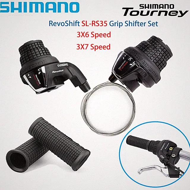 Shimano RevoShift SL-RS35 3/6/7/ 8/21 Speed Twist Grip Shifter Set for MTB