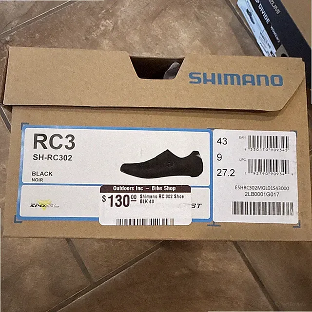 Shimano Size 43 EU 9 USA RC3 Road Cycling Shoes - Black - SH-RC300 BOA