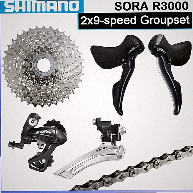 Shimano SORA R3000 2x9-speed Shifter Brake Set Derailleur HG400 Cassette Chain