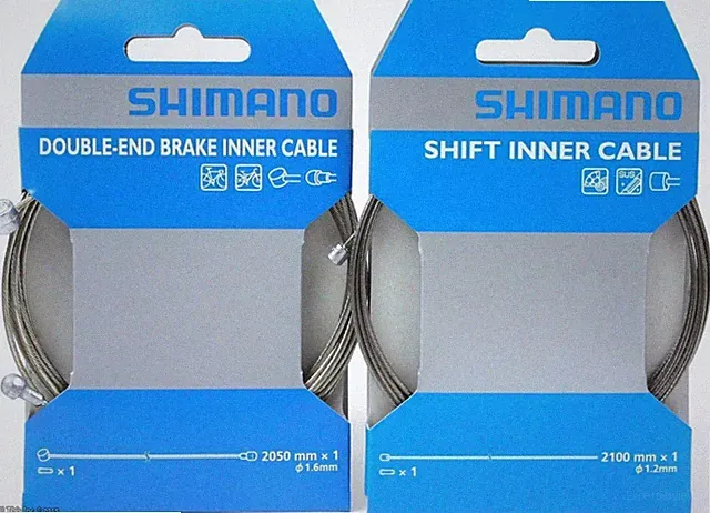 Shimano Stainless Steel Shift Cable + Steel Brake Cable Set for Road MTB Bike