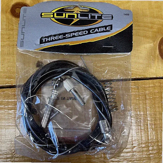 Sunlite Three-Speed Bike Cable: 42” Housing x 65” Inner Wire - Fits Shimano 1409