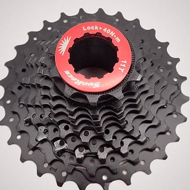 Sunrace CSRX0 TAS 10-Speed 11-28T Bike Cassette Black Chrome fits Shimano SRAM