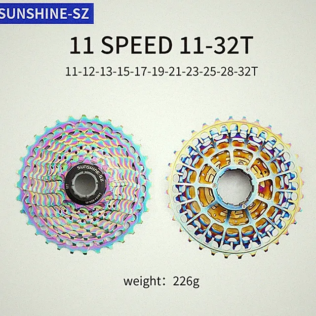 Sunshine 11s Ultra light CNC Cassette 11-28T/32T/34T/36T Rainbow Fits Shimano HG